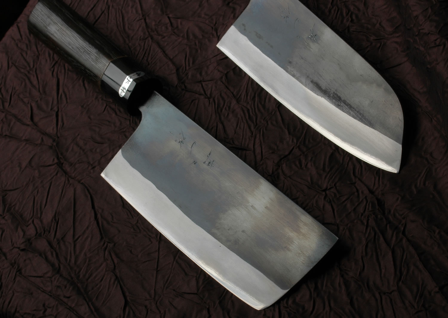 All purpose knives Kurouchi Santoku and Nakkiri knife 165mm