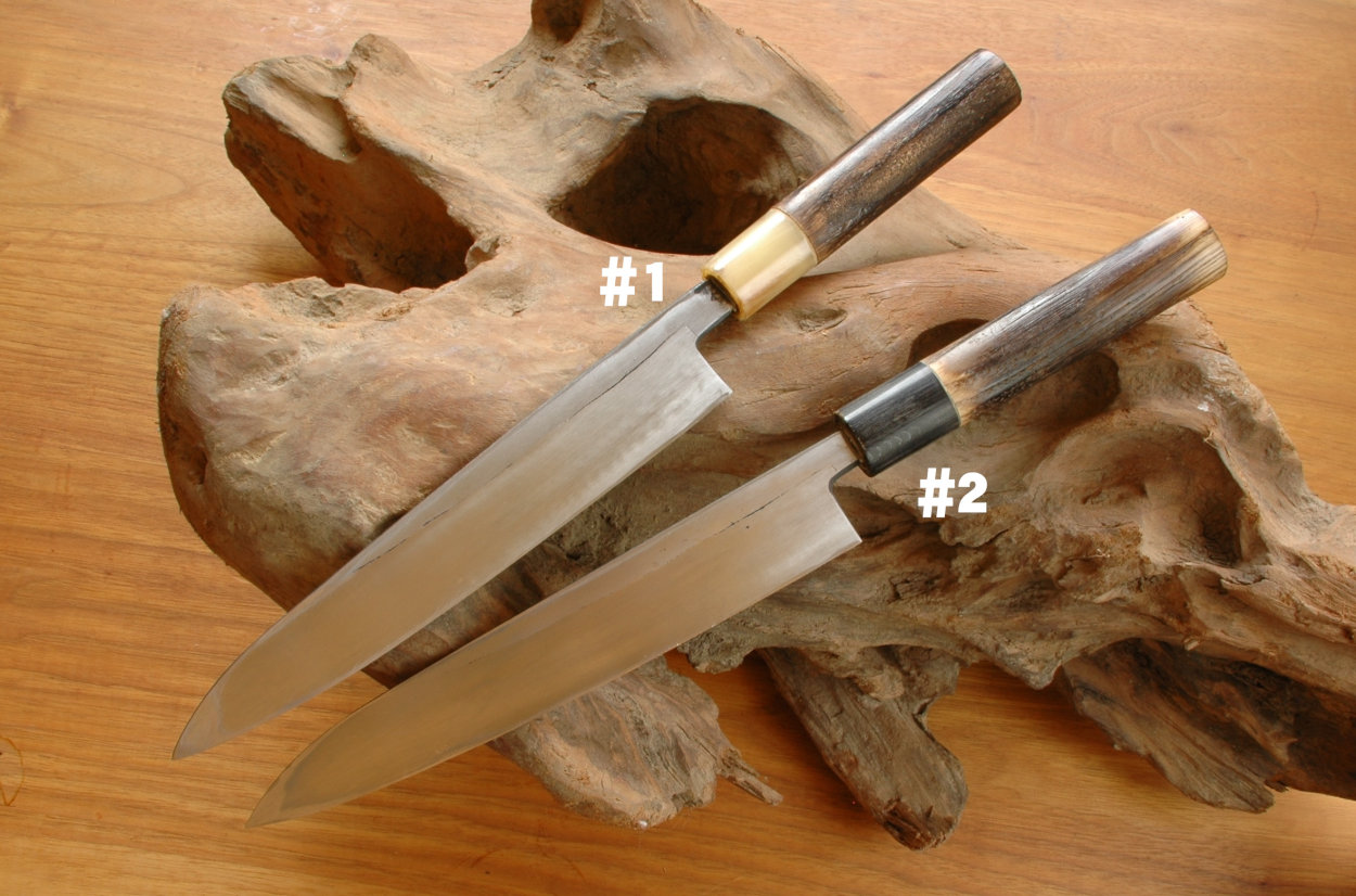 Kurouchi Yanagi knives Old blacksmith style