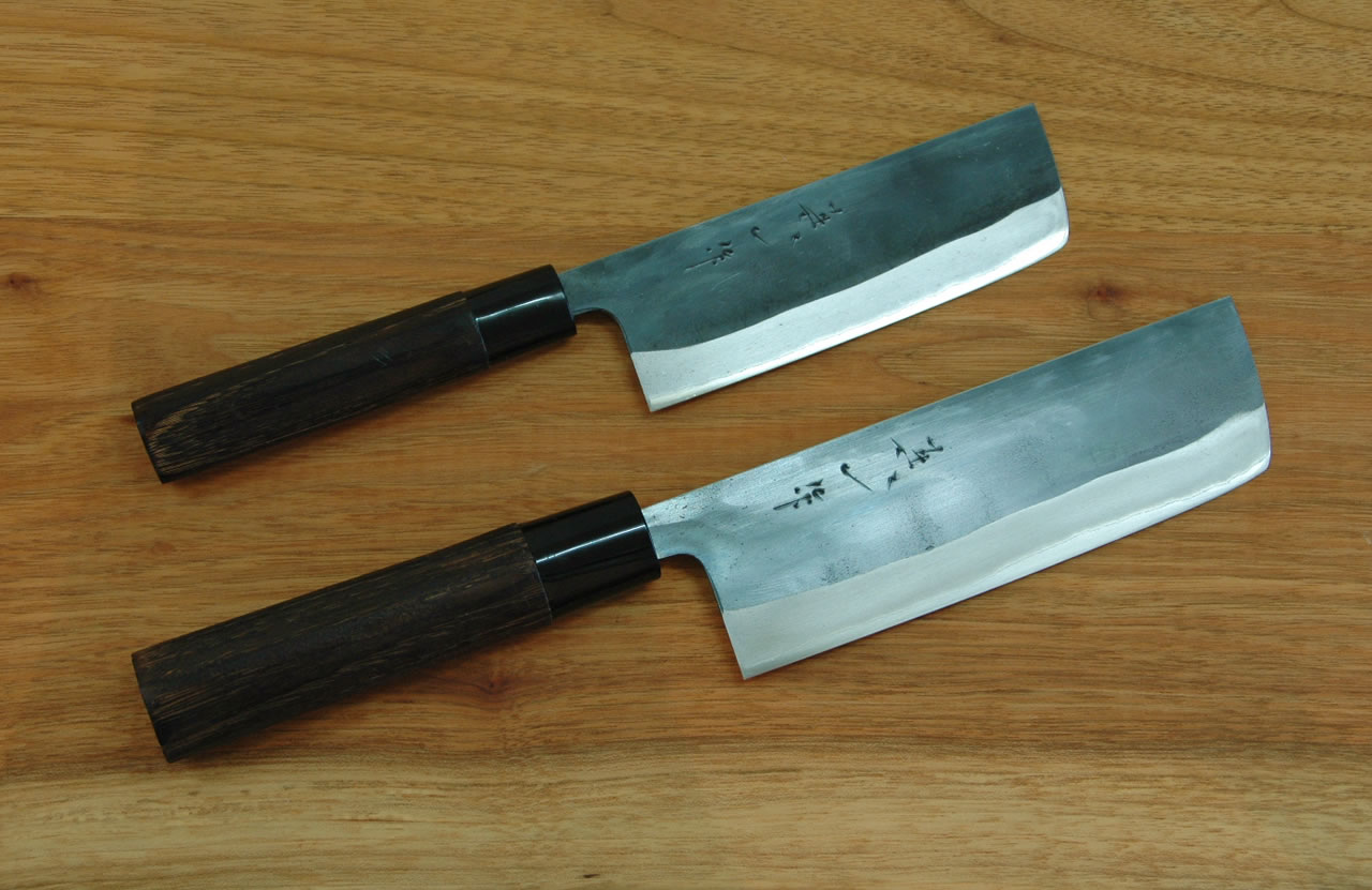 Japanese vegetable knife  Kurouchi Nakkiri knife 120mm, 150mm